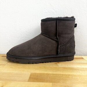 AUSLAND Classic Short Sheepskin Snow Boot Chocolate Brown Women's Size 5.5 NEW‎